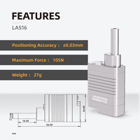 LAS16 aktuator Servo linier Mini, Stroke 16mm,Force 31,5n/35N/49N/56N/105N, kecepatan 4mm/S-62 m/s, aktuator linier listrik 28g