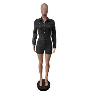 Combinaisons tendance pour femmes en denim extensible skinny taille haute décontractées d'été Y2k - Product Image 2