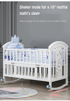 Lit Bébé En Gros Multifonctionnel Pin Blanc Style Européen Bois Massif Extérieur Lit Balançoire Lit De Bébé En Bois Luxe