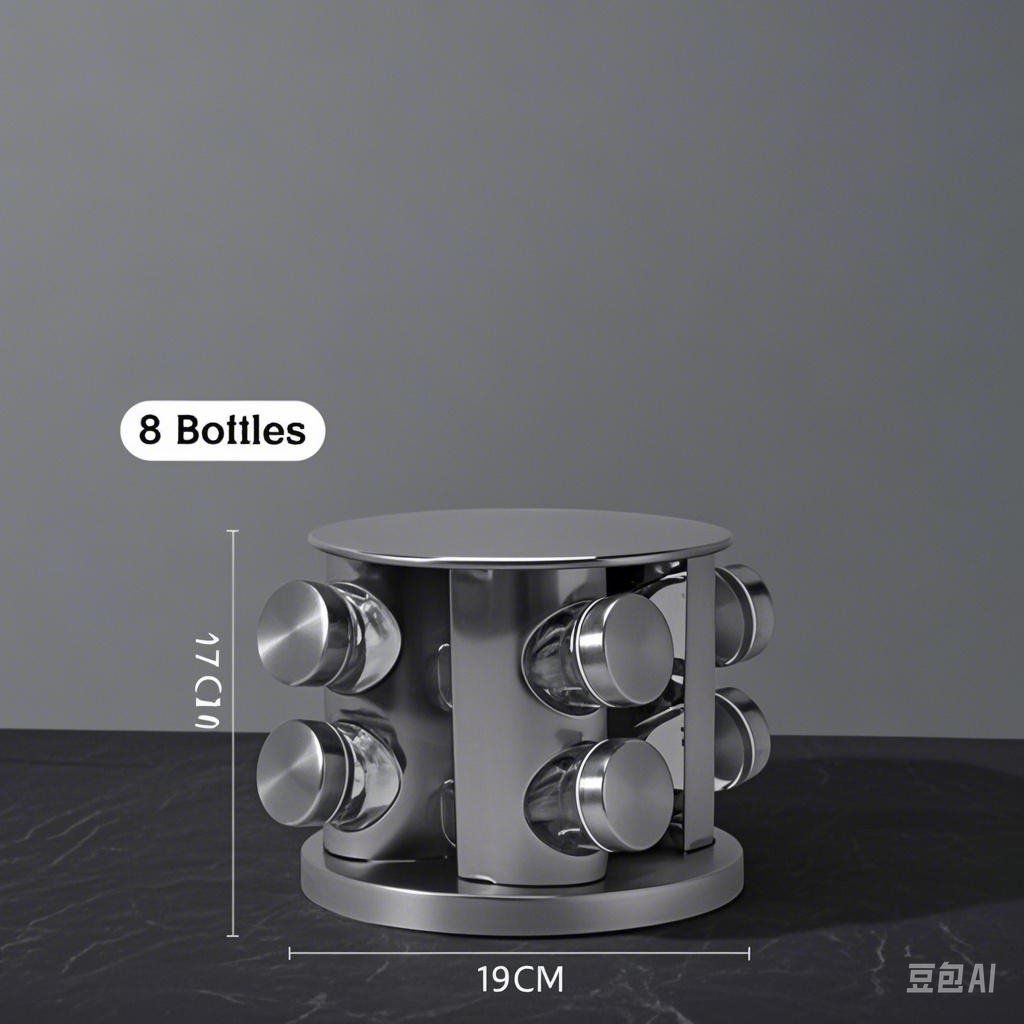 ชั้นวางเครื่องเทศแบบหมุน [8ขวดเครื่องเทศ]