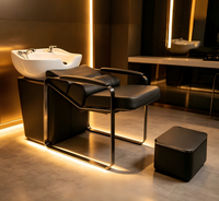 Chaise de lavage de cheveux de salon de haute qualité, chaise de lavage moderne avec repose-pieds, OEM disponible