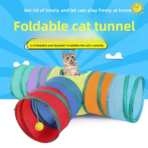 New thân thiện với môi cầu vồng màu ba chiều có thể gập lại Mèo Đường hầm đồ chơi tự niềm vui vật nuôi nguồn cung cấp - Product Image 2
