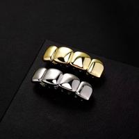 Parrillas Dentales de Cobre Vintage Pulido Brillante de 4 Dientes, Joyería Dental Unisex para Raperos