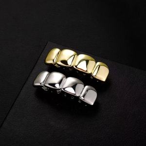 <span class=keywords><strong>Grillz</strong></span> personnalisés en cuivre poli brillant à 4 dents pour hommes, haute précision, bijoux fins pour rappeurs, vente en gros - Product Image 2