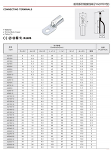 Кабельные наконечники JG10-6, морские медные клеммы 10~300 мм², неизолированные обжимные наконечники, медные носики - Product Image 6