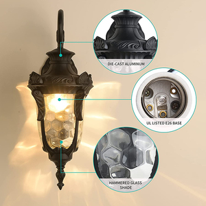 Jaula de Metal de 1 luz Industrial de cobre antiguo europeo, luz de pared Náutica para interiores y exteriores con sombra de vidrio transparente - Product Image 4