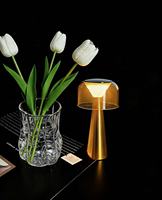 Table Champignon Moderne de Luxe en Aluminium et Acrylique, à Contrôle Tactile LED, à Batterie, à Mille Niveaux, pour Salon et Chambre à Coucher (Vente en Gros)
