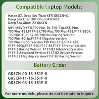 Batterie d'ordinateur portable de haute qualité GK5CN-00-13-3S1P-0 pour MECHREVO X8TI Plus X8Ti-G X9TI-S X10Ti ERAZER X6805 GK5CN5Z GK7CN6S GK5CN4Z