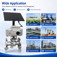 Vanne à boisseau sphérique intelligente à énergie solaire SS304 CF8 à brides, motorisée 2 voies DN15-DN50 PN1.6MPa avec contrôle à distance par application pour l'irrigation