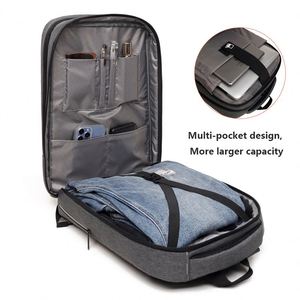 Custom Printed Fashion High Capacity <b>Man</b> <b>Leather</b> Design Computer Mochilas Travel Laptop Bag <b>Backpack</b> with Usb Hidden Compartment - Product Image 5