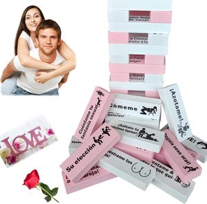 Jeu de blocs espagnol, français, allemand, italien pour couples adultes, jeu de construction de tours colorées, jeu de société amusant pour <span class=keywords><strong>la</strong></span> chambre à coucher, pour femme et <span class=keywords><strong>mari</strong></span> - Product Image 1