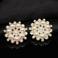 Nouveau bricolage cheveux accessoires perle flocon de neige arc fleur plaque strass boucle alliage bijoux matériaux pour mode pendentifs breloques