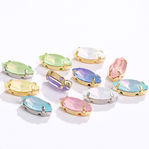 Xichuan Navette a forma di Aurora moka Strass pietre di cristallo con artiglio di rame cavo cucire su accessori fai <span class=keywords><strong>da</strong></span> te - Product Image 2