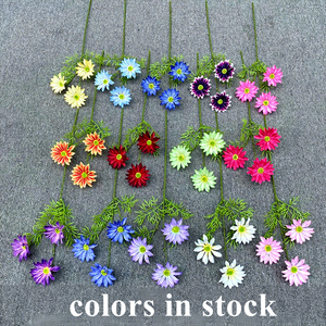 Fiori artificiali Monet, <span class=keywords><strong>3</strong></span> teste di crisantemi estivi, margherite persiane, fiori artificiali in seta per decorazioni nuziali. - Product Image 1