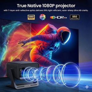 <span class=keywords><strong>Proyector</strong></span> de Video <span class=keywords><strong>para</strong></span> Cine en Casa LED Nativo 1080P Compatible con 4K Tiro Corto Enfoque Automático 850 Ansi Lúmenes Smart Android 9 2G RAM WiFi - Product Image 6