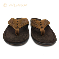 Sandales de plage pour hommes personnalisées de luxe en gros, tongs d'été en mousse à mémoire de forme, antidérapantes, souples, légères en EVA, décontractées pour l'extérieur