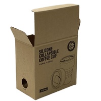 Boîte à café pliable en carton kraft personnalisée, emballage économique pour bonbons, crèmes de soin, bougies - Revêtement UV, impression en relief