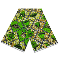 Tissu en Coton Jacquard Imprimé Wax Doré Africain de 6 Yards, Motif Pierre Dorée, 100% Coton, pour Conception de Vêtements et Textiles Africains - Vente en Gros