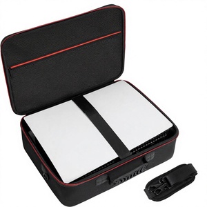 Estuche rígido para PS5, material EVA, cierre con cremallera, correa para el hombro extraíble, 2 compartimentos, negro, para consola PlayStation <span class=keywords><strong>5</strong></span> - Product Image 1