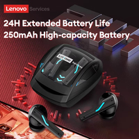 Écouteurs sans fil TWS Lenovo GT100 authentiques, stéréo HiFi, pour le gaming e-sport, avec affichage LED, pour le sport et la course à pied