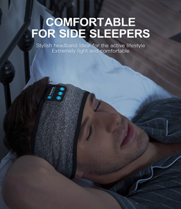 Bandeau tricoté sans fil personnalisé avec écouteurs intégrés pour le sommeil et le sport, lavable, masque de sommeil musical - Product Image 2