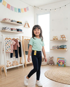 Leggings pour enfants en coton doux et très élastique, respirants et doux pour la peau, pantalons slim pour filles et garçons, pour les activités quotidiennes, les jeux et l'école - Product Image 1