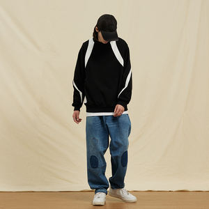 Sudadera con Capucha de Invierno para Hombre, de Alta Calidad, Ecológica, Lisa, Teñida, Gruesa, con Bloques de Color, 100% Algodón, Talla Grande, con Logotipo Personalizado - Product Image 2