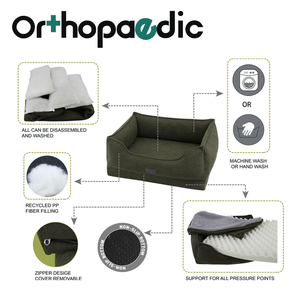 Cama de lujo <span class=keywords><strong>XL</strong></span> para perros con espuma viscoelástica de huevo cama ortopédica para mascotas cubierta extraíble hecha de fibra Premium para mascotas - Product Image 6