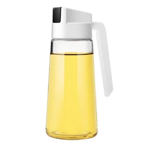 Automatic flip glass oil jug 530ml 630ml Gravity Olive Oil & Vinegar Dispenser Bottles