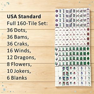 Mj006 Navy Blue <b>Mahjong</b> Tiles 32mm x 23mm x 16mm Classic Portable Plastic <b>Set</b> for 4 Players - Product Image 6