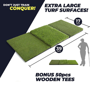 <span class=keywords><strong>Tapis</strong></span> d'entraînement de golf 3 zones (fairway, rough, fringe) 39x17 pouces, surface extra large, 50 tees, pour entraînement intérieur et extérieur - Product Image 4