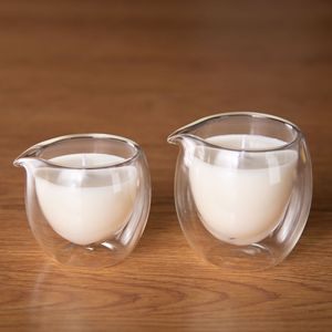 Soy <b>Wax</b> Candle Double Layer Borosilicate Glass With Spout Home Decoration Round Cup Shaped - Product Image 2