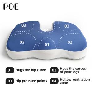 <span class=keywords><strong>Coussin</strong></span> Ergonomique en Mousse à Mémoire <span class=keywords><strong>de</strong></span> Forme pour Soulagement <span class=keywords><strong>de</strong></span> la Sciatique et du Coccyx, Technique <span class=keywords><strong>de</strong></span> Couture, Lavable en Machine, Personnalisable, pour Siège <span class=keywords><strong>de</strong></span> Bureau et <span class=keywords><strong>de</strong></span> Voiture - Product Image 4