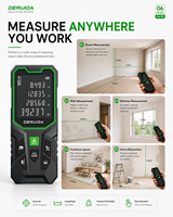 DERUIDA 50M 70M 100M 120M Télémètre laser numérique avec écran LCD pour travaux de rénovation et de construction