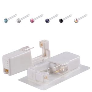 Boucles d'oreilles jetables stérilisées en acier inoxydable 316L plaqué or avec pierre de naissance en cristal pour enfants - Product Image 2