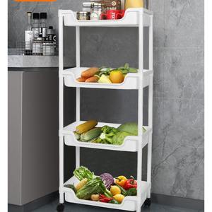 Nouveau chariot mobile à roues multicouches pour salles de bains dortoirs cuisines et support de rangement encastré du sol au plafond - Product Image 2