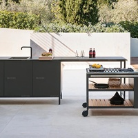 Profilé en aluminium pour patio/jardin, design moderne, îlot et chariot d'armoires de cuisine mobiles