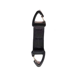 Mosquetón Táctico Work Record con Gancho de Nailon y Hebilla de Doble Punto, Negro, Equipo de Escalada para Exteriores - Product Image 1