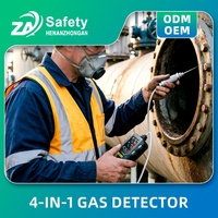 Detector de Gas para Espacios Confinados, Monitor Multigas de 4 Gases, Monitor Personal LEL, Detector Multigas para Espacios Confinados