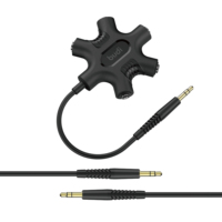 Divisor de Audio Budi de 6 Vías y 3.5MM para Auriculares, Cable Auxiliar con 1 Conector Macho a 5 Conectores Hembra de 3.5MM