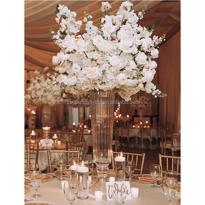 Florero <span class=keywords><strong>Alto</strong></span> de Vidrio <span class=keywords><strong>Transparente</strong></span> de Lujo y Alta Calidad de 30 Pulgadas (76 cm) para Centros de Mesa de Boda, Decoración de Eventos, Entrega Rápida - Product Image 2