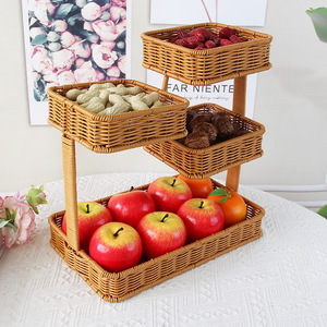 Rettangolo in Rattan tessuto ecologico moderno multifunzione cesto <span class=keywords><strong>di</strong></span> conservazione degli alimenti e Rack per uso domestico e della cucina - Product Image 3