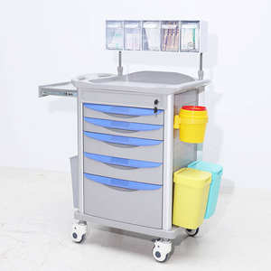 पशु उपकरण क्रैश कार्ट प्रीमियम एब्स अस्पताल चिकित्सा आपातकालीन ट्रॉली के साथ चिकित्सा आपातकालीन ट्रॉली क्लिनिक के लिए 4 पोल - Product Image 1