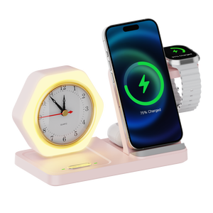 ที่ชาร์จไร้สาย 5 in 1 รุ่นใหม่ ปี 2026 พร้อมนาฬิกา ไฟกลางคืนอุ่นๆ เหมาะสำหรับ Samsung และ <span class=keywords><strong>Apple</strong></span> <span class=keywords><strong>Watch</strong></span> - Product Image 2