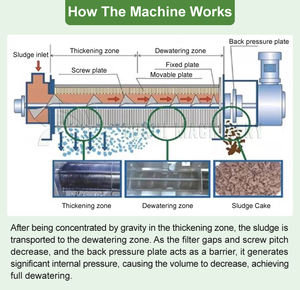 Équipement de traitement des boues d'usine pétrochimique, presse à vis pour le traitement des boues, machine de déshydratation des boues d'eaux usées - Product Image 4