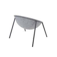 Fauteuil lounge empilable moderne en feutre PET recyclé, base métallique, durable, écologique, pour la maison/le bureau WEIYI FC-003 (Vert/Gris/Noir)