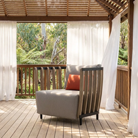 Ensemble de canapés d'extérieur modernes en aluminium et teck, salon de jardin modulaire imperméable, mobilier de patio de luxe résistant à la rouille pour l'Australie