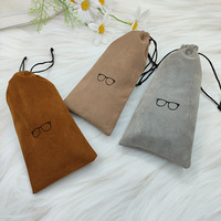 Nouvelle pochette à lunettes en tissu floqué, type coulissant, pour lunettes de soleil, myopie, presbytie, sac à cordon pliable pour femmes