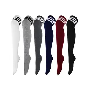 Calzini lunghi per donne calze a righe classico scaldino gambe all'ingrosso produttore sopra il ginocchio coscia calze alte - Product Image 1