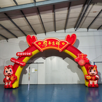 Arche gonflable professionnelle double du Dieu de la Richesse en tissu Oxford, décoration pour événements et fêtes du Nouvel An chinois
